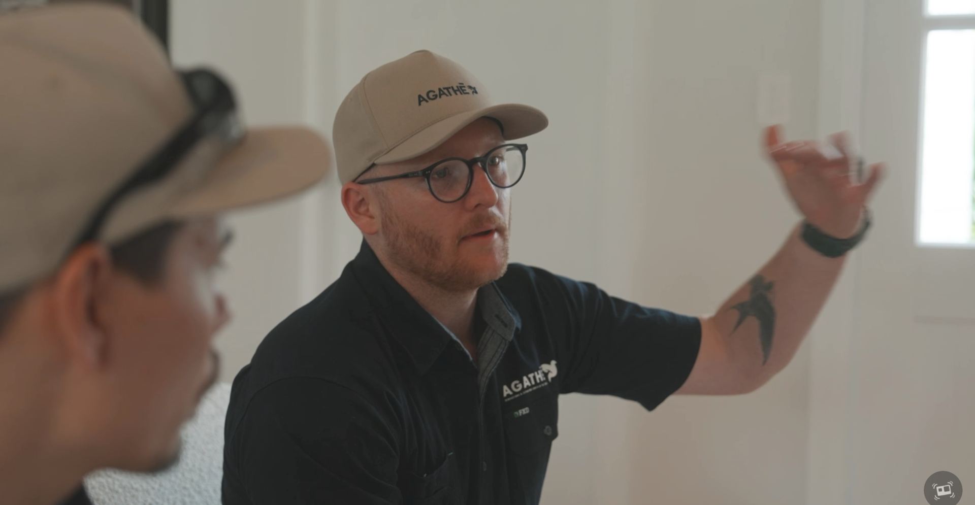 AGATHĒ team in a design collaboration discussion on site