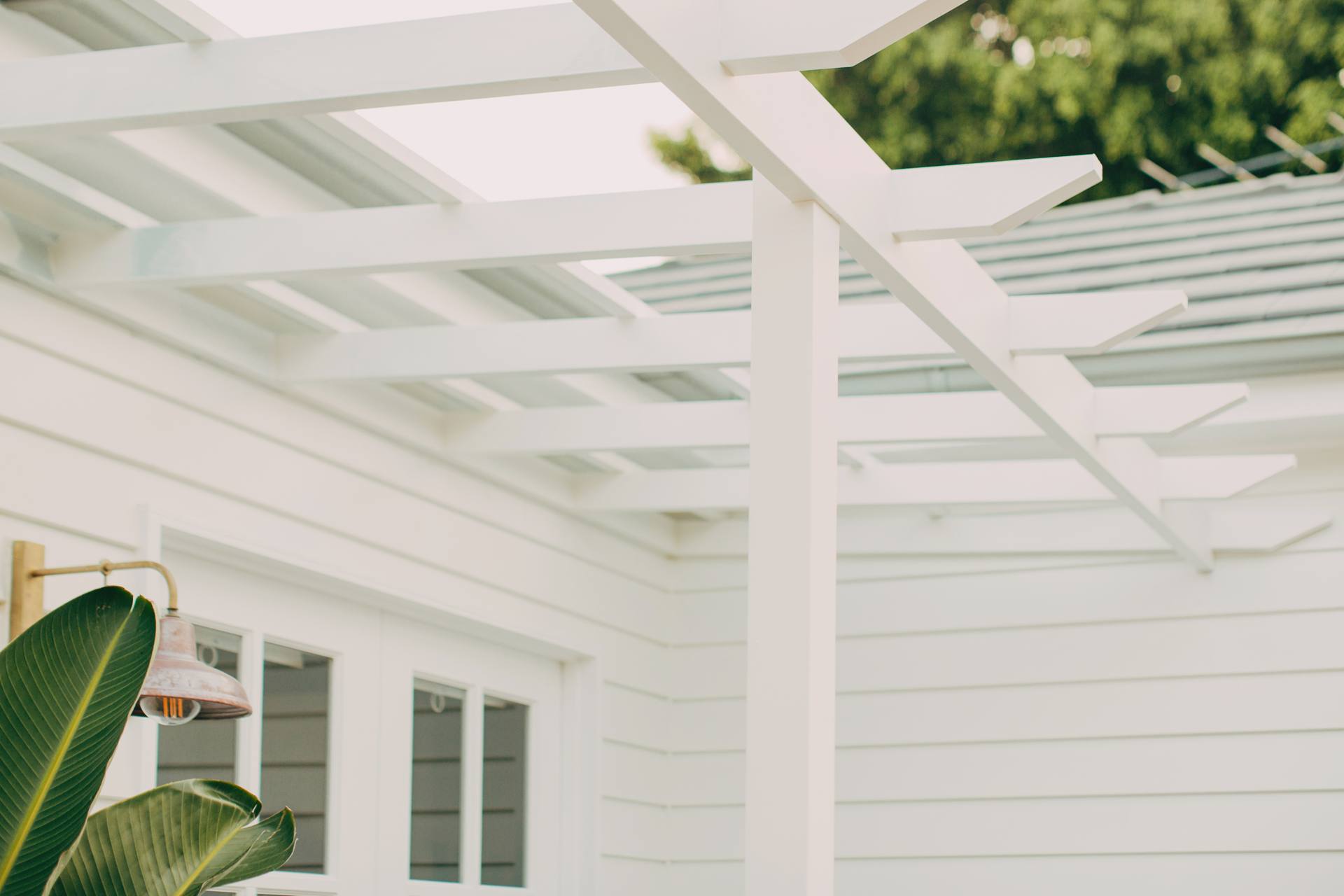 Pergola with exposed sharknose rafter detailing at the North Narrabeen home